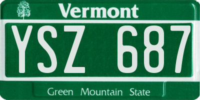 VT license plate YSZ687