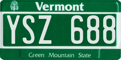 VT license plate YSZ688