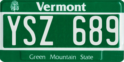 VT license plate YSZ689