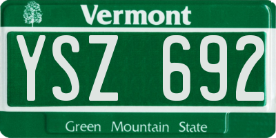 VT license plate YSZ692