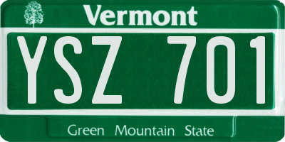 VT license plate YSZ701