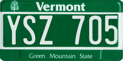 VT license plate YSZ705