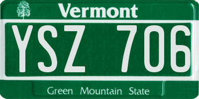 VT license plate YSZ706