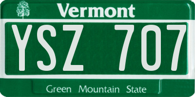 VT license plate YSZ707