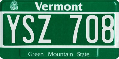 VT license plate YSZ708