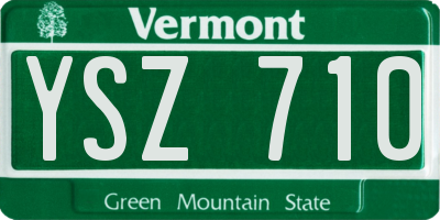 VT license plate YSZ710