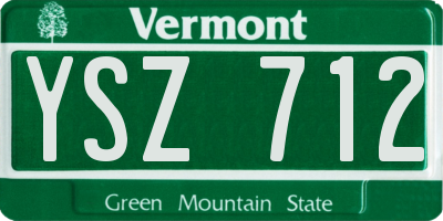 VT license plate YSZ712