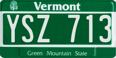 VT license plate YSZ713