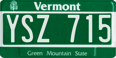 VT license plate YSZ715