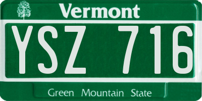 VT license plate YSZ716
