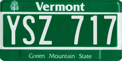 VT license plate YSZ717