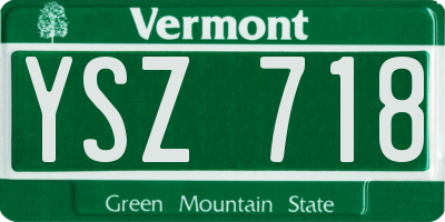 VT license plate YSZ718