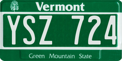 VT license plate YSZ724