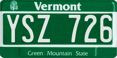 VT license plate YSZ726