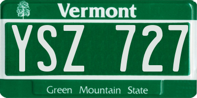 VT license plate YSZ727