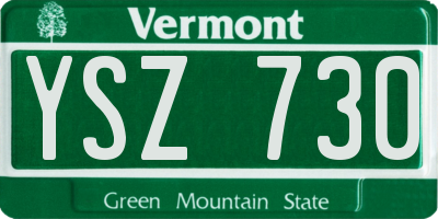 VT license plate YSZ730