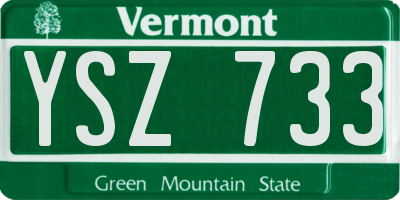 VT license plate YSZ733