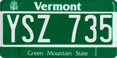 VT license plate YSZ735