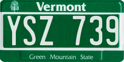 VT license plate YSZ739