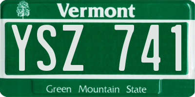 VT license plate YSZ741