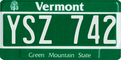 VT license plate YSZ742