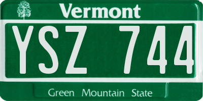 VT license plate YSZ744