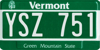 VT license plate YSZ751