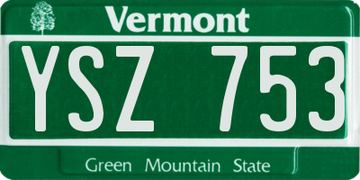 VT license plate YSZ753