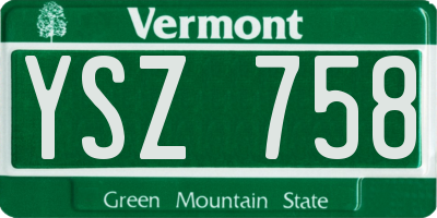VT license plate YSZ758