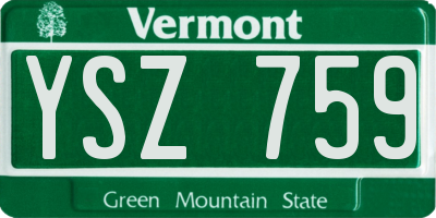 VT license plate YSZ759