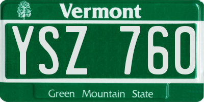 VT license plate YSZ760