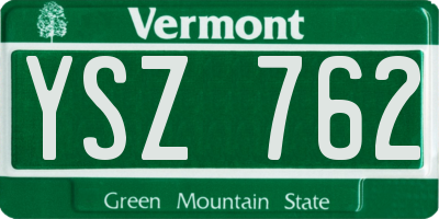 VT license plate YSZ762