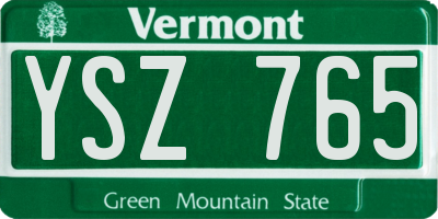 VT license plate YSZ765