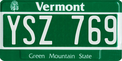 VT license plate YSZ769