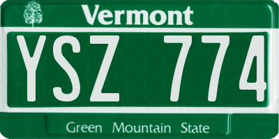 VT license plate YSZ774