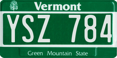 VT license plate YSZ784