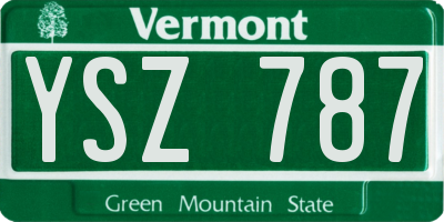 VT license plate YSZ787