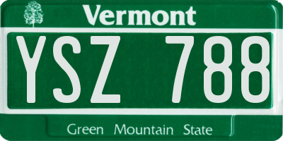 VT license plate YSZ788