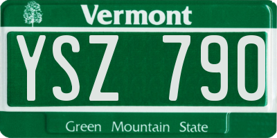 VT license plate YSZ790
