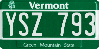 VT license plate YSZ793