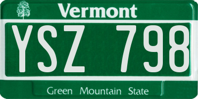 VT license plate YSZ798