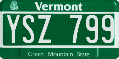 VT license plate YSZ799