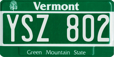 VT license plate YSZ802