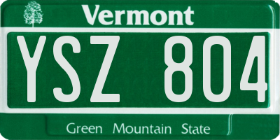 VT license plate YSZ804