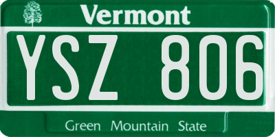 VT license plate YSZ806