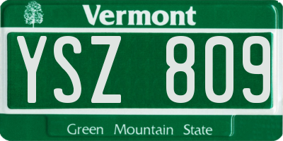VT license plate YSZ809