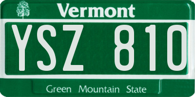 VT license plate YSZ810
