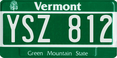 VT license plate YSZ812
