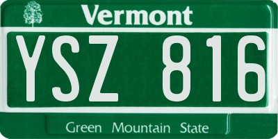 VT license plate YSZ816