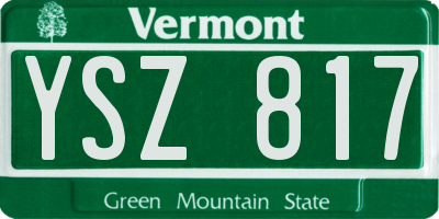 VT license plate YSZ817